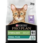 Purina Pro Plan Alimentaire pour Chat stérilisé Adulte avec Dinde, 4 Sacs de 3 kg