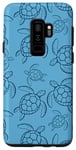 Coque pour Galaxy S9+ Joli motif floral tortue de mer bleu marine corail et coquillage