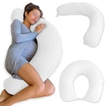 Pharmedoc Coussin d'allaitement (105x36x21cm) et Multifonctionnel Coussin de Grossesse pour Dormir, Oreiller de Corps Femme Enceinte