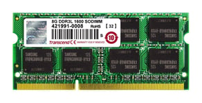 Transcend 8 GB DDR3L 1600Mhz SO-DIMM 2Rx8 512Mx8 CL11 1.35 V