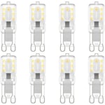 Lot de 8 ampoules led G9, G9 led 220 v Blanc naturel 4000 k 3 w équivalent halogène 30 w [Classe énergétique e]