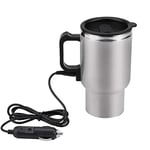 Keenso Bouilloire de Voiture Électrique, 450ml 12V Tasse de Chauffage de Voyage Mug Isotherme Thermos pour Garder au Chaud le Thé Café et Lait