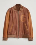 GANT Leather Varsity Jacket Brown Sugar