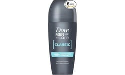 6 pcs x DOVE MEN CARE CLASSIC DÉODORANT ROLL ON 50 ML HOMME 48H PROTECTION