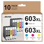 AIRLYSIS 603XL Multipack Cartouche d'encre pour Epson 603 XL pour Expression Home XP-2100 XP-2105 XP-2150 XP-2155 XP-3100 XP-3150 XP-3155 XP-4100 XP-4150 WF-2810 (10 Pack)