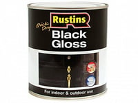 Rustins Quick Dry Black Gloss Paint 500ml Interior Exterior Decorating