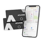 ATUVOS Air Tag Card Wallet Tracker Thin 0.16cm -2 Pack, Smart Tag For Locator Work with Apple Find My (iOS Only),Waterproof, Item Finder for Luggage Tag, Suitcase, Bags, Passport