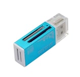 Lecteur de carte minuscule USB 2.0 tout en 1,adaptateur pour Micro SD,SDHC,TF,M2,MMC,2 couleurs,1 pièce - Type Blue