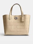 Coach Willow 24 Embossed Croc Tote Bag - Ivory