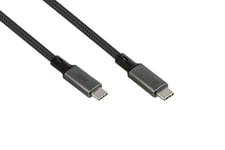 Alcasa Kabel / Adapter, 1 M, Usb C, Usb C, Usb4 Gen 3X2, 40 Gbit/S, Grå