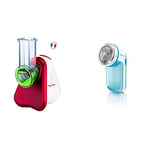 Moulinex DJ753510 Découpe Légumes Électrique Fresh Express 3 en 1 Râper Émincer Gratter Mandoline Légumes Fruits Fromage 200W + Philips GC026/00 Rasoir Anti-Bouloche/Anti-Peluche