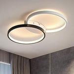 minifair Plafonnier LED Moderne, L 52CM, Dimmable avec télécommande, Plafonnier Rond 28W 2000LM, Lustre LED en Aluminium et Plafonnier Acrylique pour Salon, Chambre, Cuisine