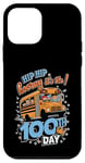 Coque pour iPhone 12 mini 100 Days of School Bus Driver Kids Teacher Hooray 100