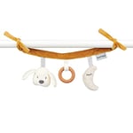 Nattou Activity Hanging Plush Maxi-Toy with Silicone Ring for Cot/ Pram/ Bouncer/ Car Seat, 100 Percent Super Soft Polyester, PETA Approved and Vegan, 30 cm, Vanilla Charlie the Dog, Caramel