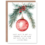 Get Dressed Up Hang Out With You In Living Room Christmas Greeting Card