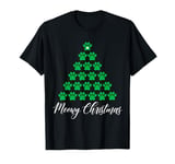 Christmas Cat Shirt Cat Paws Christmas Tree Meowy Christmas T-Shirt