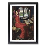 Big Box Art The Lady of Shalott in Red by John William Waterhouse Framed Wall Art Picture Print Ready to Hang, Black A2 (62 x 45 cm)