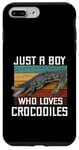 Coque pour iPhone 7 Plus/8 Plus T-shirt mignon Just A Boy Who Loves Alligator Crocodiles