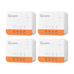 SONOFF ZBMINIL2 ZigBee Interrupteur Intelligent (Aucun Fil Neutre Requis), 6A/1440W, 2 Way Smart Switch, Compatible avec Alexa, Google Home, Home Assistant, SONOFF ZigBee Hub Requis (4 Pack)