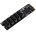 Adaptateur M.2 (PCIe 3.0) vers 5 ports SATA III 6G ssd avec câble SATA3.0 vers m.2 pci-e