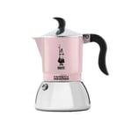 Bialetti, Moka Fiammetta Induction 2 Tasses Rose Cafetière Adapte La Induction