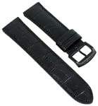 Citizen Bracelet en Cuir Noir Avec Empreinte Croco 22mm