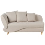 Chaise Longue Côté Gauche En Tissu Beige Meri Ii