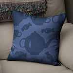 BonaMaison Housse de Coussin Motif, Bleu Taie d'oreiller pour Lit Voiture Canapé Maison Salon Chambre, Décoration D'intérieur, 43x43cm - Conçu et Fabriqué en Turquie