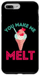 Coque pour iPhone 7 Plus/8 Plus You Make Me Melt Cône de crème glacée en forme de cœur pour la Saint-Valentin