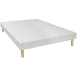 Vente-unique - Sommier déco tapissier 120 x 190 cm 14 lattes multiplis - Blanc - panacea de ysmée