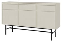 Selsey Commode Deboute Meuble De Rangement À 3 Tiroirs 3 Portes Push to Open 154 cm Beige Evo