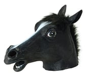 Realistic Black Rubber Horse Mask (Pack of 1) - Perfect Accessory for Animal Themed Parties, Film & TV, Sports & Games, World Book Day, Cosplays, & More