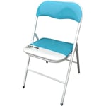 Chaise pliante de l'intérieur ou d'acier extérieur avec siège et dos dans ppcp rembourré Closy SkyBlue - SkyBlue