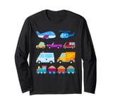 Transportation Trucks Cars Trains Planes Helicopters Toddler Long Sleeve T-Shirt