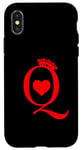 Coque pour iPhone X/XS Jeu de cartes à jouer Queen Of Hearts King Of Hearts