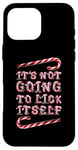 Coque pour iPhone 16 Pro Max It's Not Going To Lick Itself. Bâton de sucre d'orge amusant pour Noël