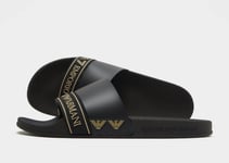 🔥 EMPORIO ARMANI EA7 TAPE SLIDES ( UK Size 10.5 / US 11 / EUR 45 ) BLACK NEW