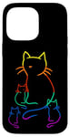 Coque pour iPhone 14 Pro Max Chaton arc-en-ciel famille chat enfant bébé