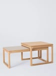 John Lewis Mira II Nest of Tables, Oak/Grey Ceramic