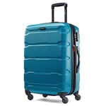 Samsonite Valise Rigide Extensible Omni PC avec roulettes pivotantes, Bleu Caraïbes, Checked-Medium 24-inch