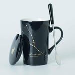 DUKAILIN Espresso Cups Ceramic Mug 12 Constellation Mug, Zodiac Milk Coffee Cup Drink with Spoon Cover