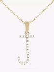 E.W Adams 9ct Gold Diamond Initial Pendant Necklace