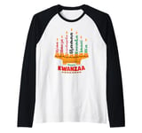 Kinara Seven Candles Principles Of Kwanzaa Happy Kwanzaa Raglan Baseball Tee