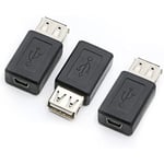 USB 2.0 A-hona till USB B Mini 5-stifts hona adapterkonverter, stödjer 2.0 dataöverföring