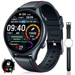 Montre Connectée Homme avec Appels Bluetooth: Smartwatch avec Assistant Vocal et Lecteur de Musique Podomètre Fréquence Cardiaque Oxymetre Sommeil 19 Modes Sportifs pour Android iOS…