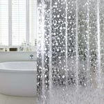 Rideau de Douche de Salle de Bain, Galet 3D Transparent, Lavable à l'eau, sans moisissure, avec 12 Oœillets et Crochets en Plastique, pour Douche à