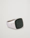 Tom Wood Cushion Green Marble Ring Silver