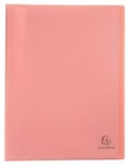 Exacompta - Réf. 88477E - Carton de 10 Protège-documents Chromaline Pastel - 40 pochettes cristal lisse - 80 vues - pour A4 - dim 24 x 32 cm - couverture en polypro recyclé translucide corail