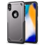 Apple iPhone 9 Plus Hybriidi Muovinen Takasuoja Kuori Matta Karu Pintainen - Harmaa Hopea/Harmaa