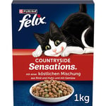 FELIX Countryside Sensations Nourriture sèche pour Chat au bœuf et au Poulet, 1 Paquet (1 x 1 kg)